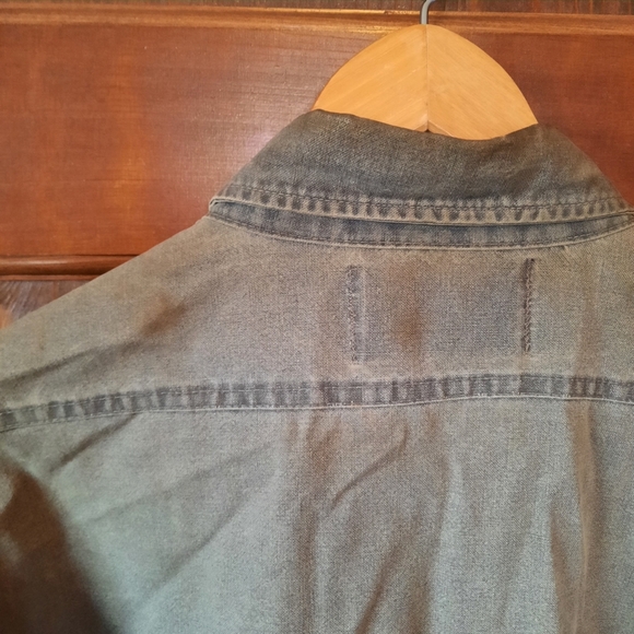 Vintage Harley-Davidson Motorcycle 100% Cotton Gray Embroidered Button Up Shirt - Picture 9 of 12